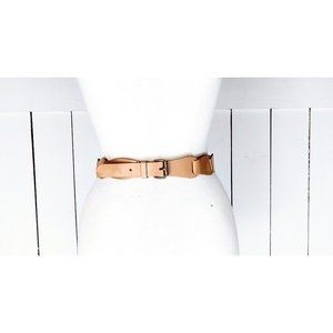 Vintage tan brown braided leather belt/boho/hippie leather link belt/small